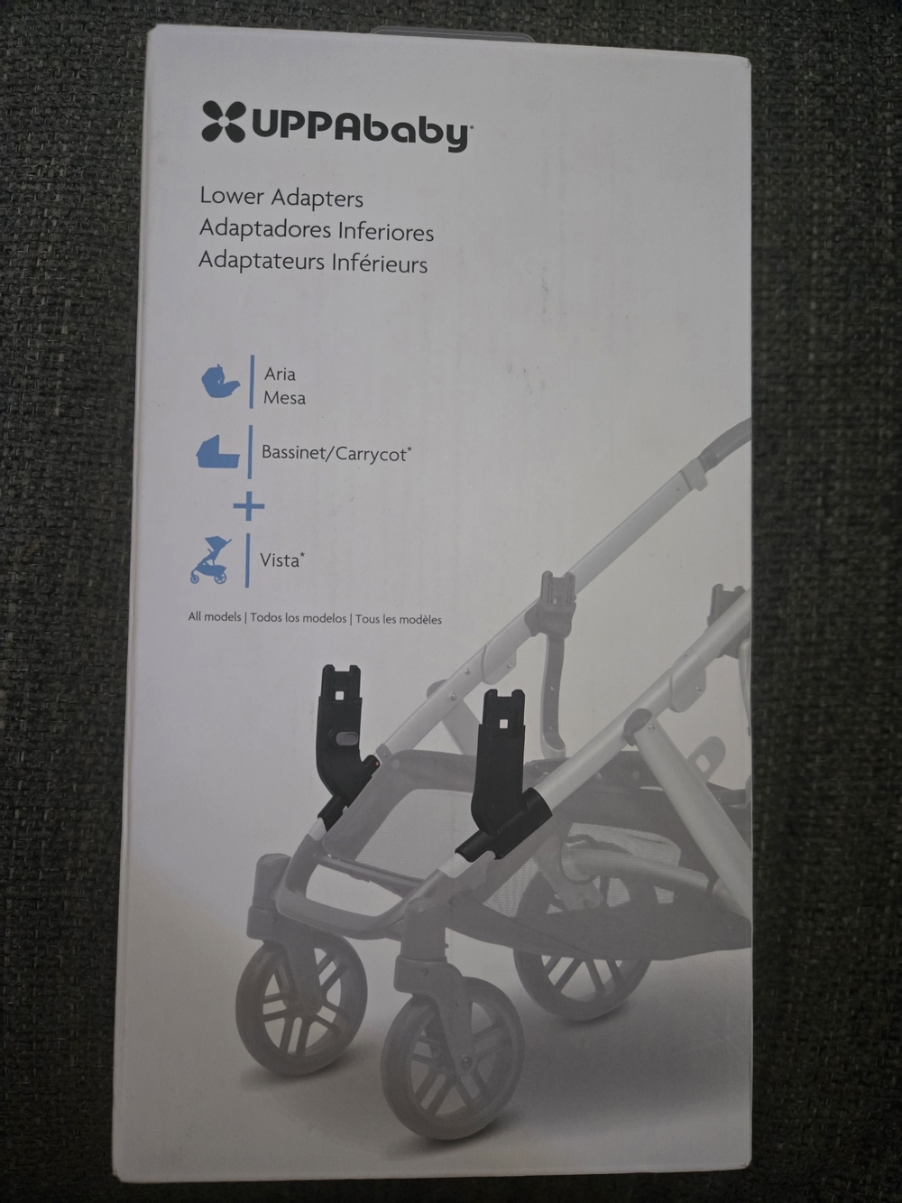 UPPAbaby Lower Adapters - Black - Compatible with Aria, Mesa, Vista